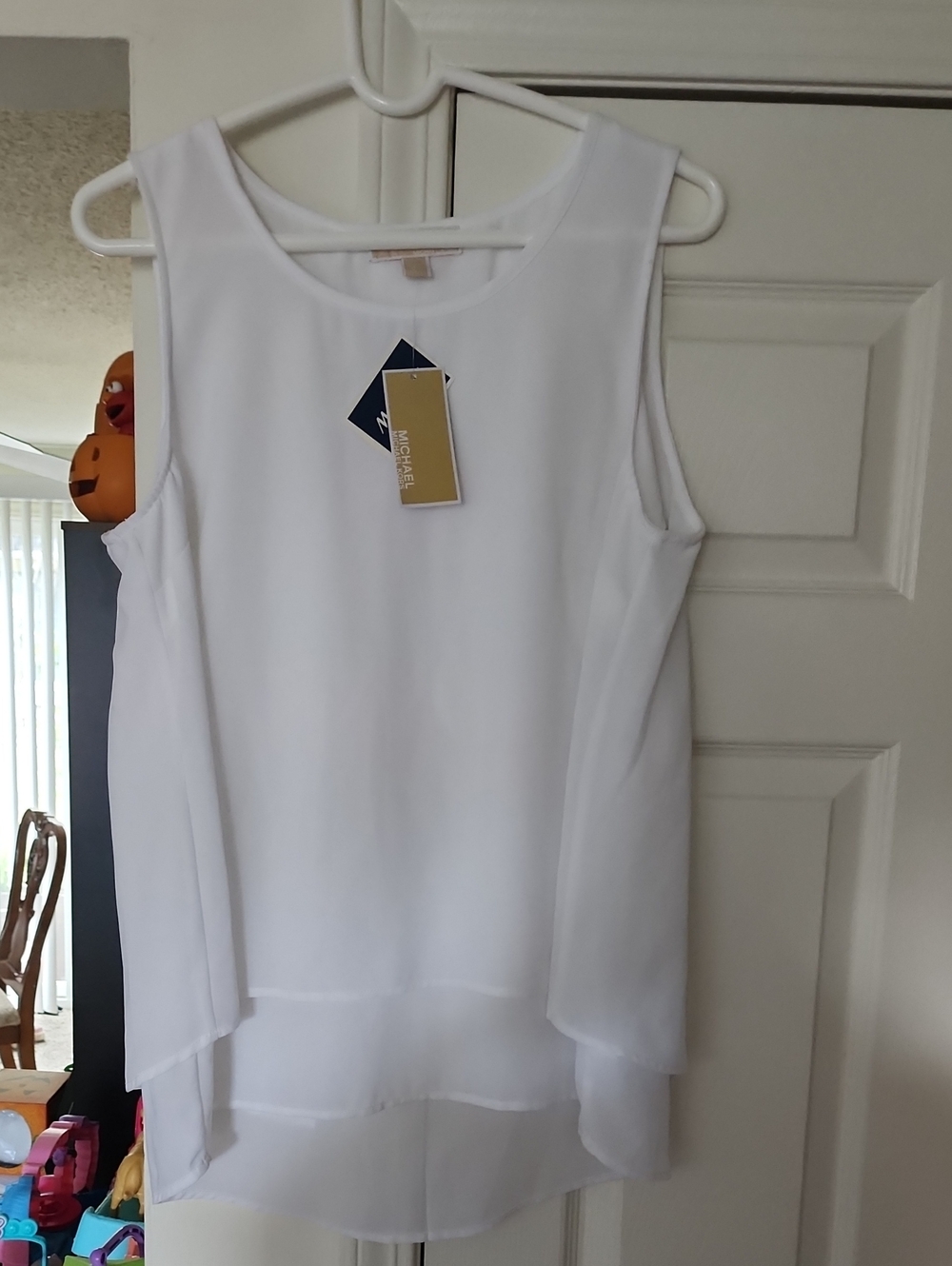Michael Kors White Layered Sleeveless Blouse